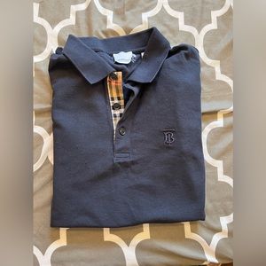 BURBERRY MENS NAVY BLUE POLO SHIRT
